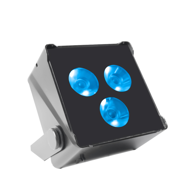 Luzes de vento externas vibrantes: LEDs RGBW 3X10W 4 em 1 alimentados por bateria